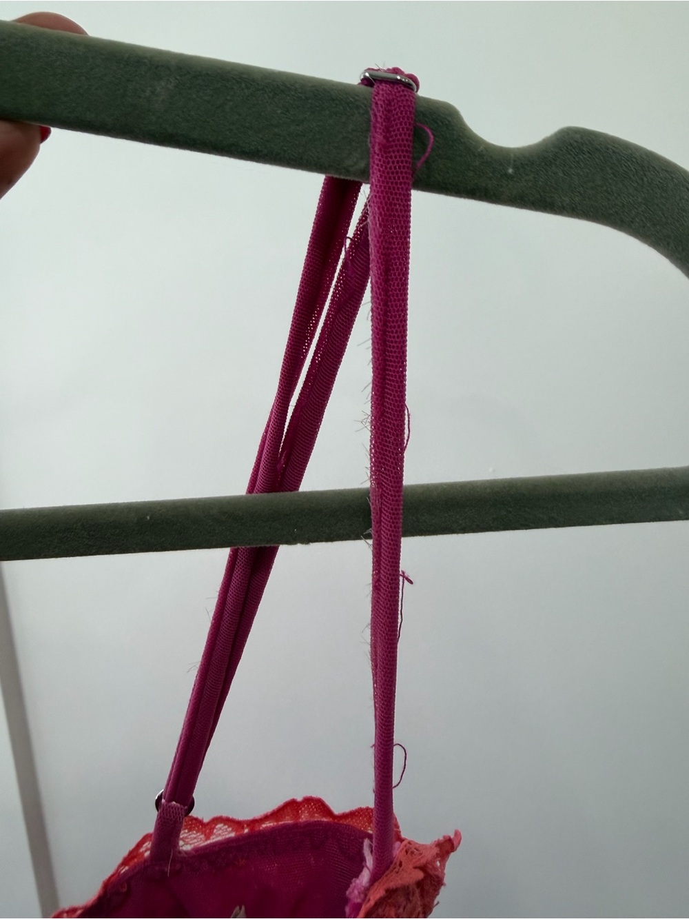House of CB Hot Pink Maxi Dress with Pale Pink Lace Trim - Picture 4 of 7